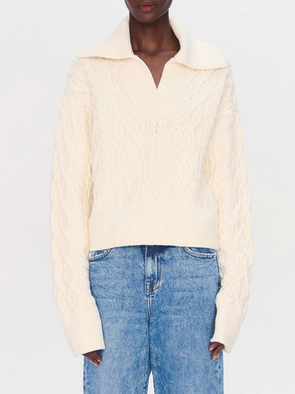 Simkhai Kate Polo Sweater in Ivory