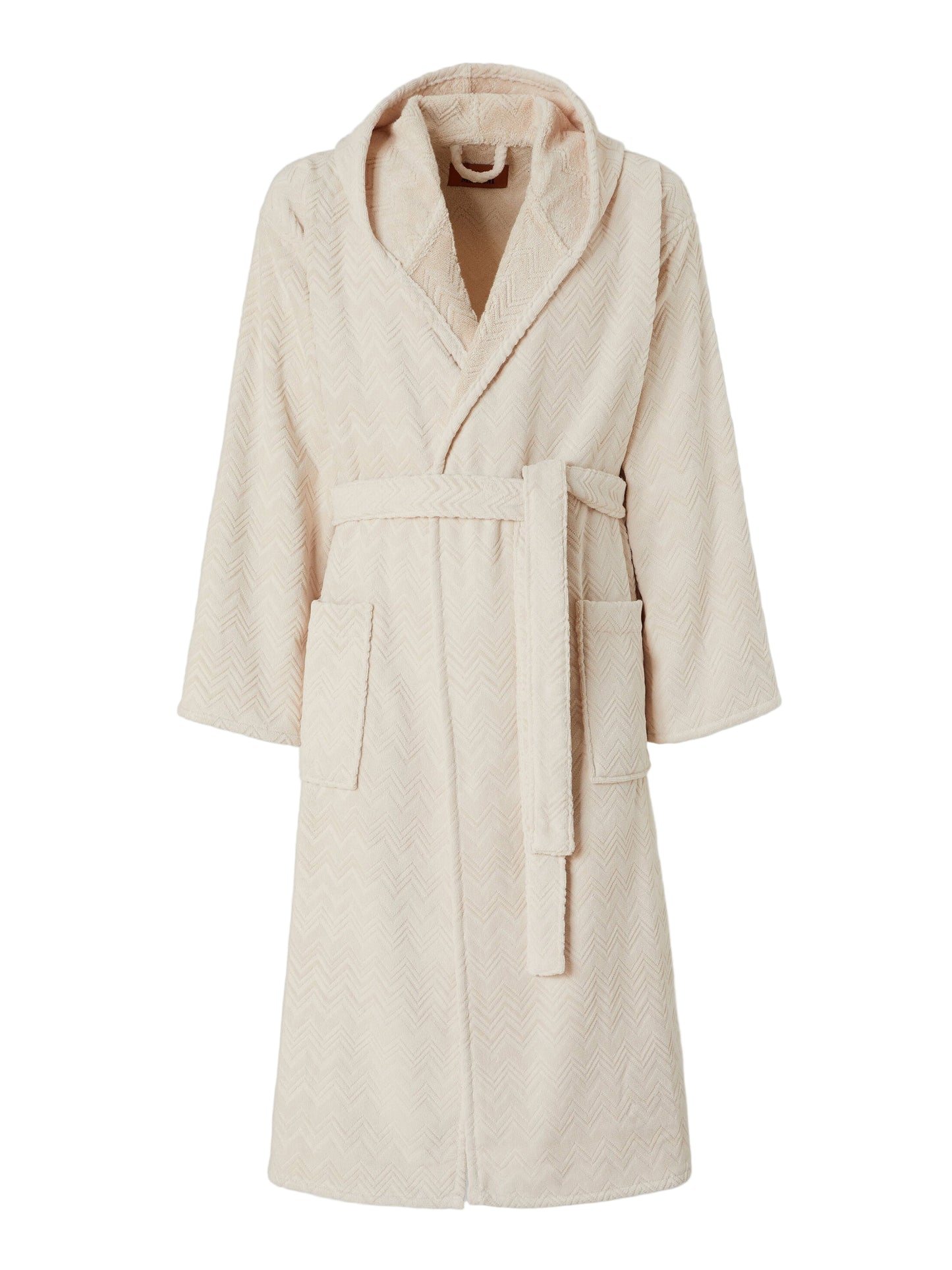 Missoni Chalk Hooded Bathrobe in Cotton Terry