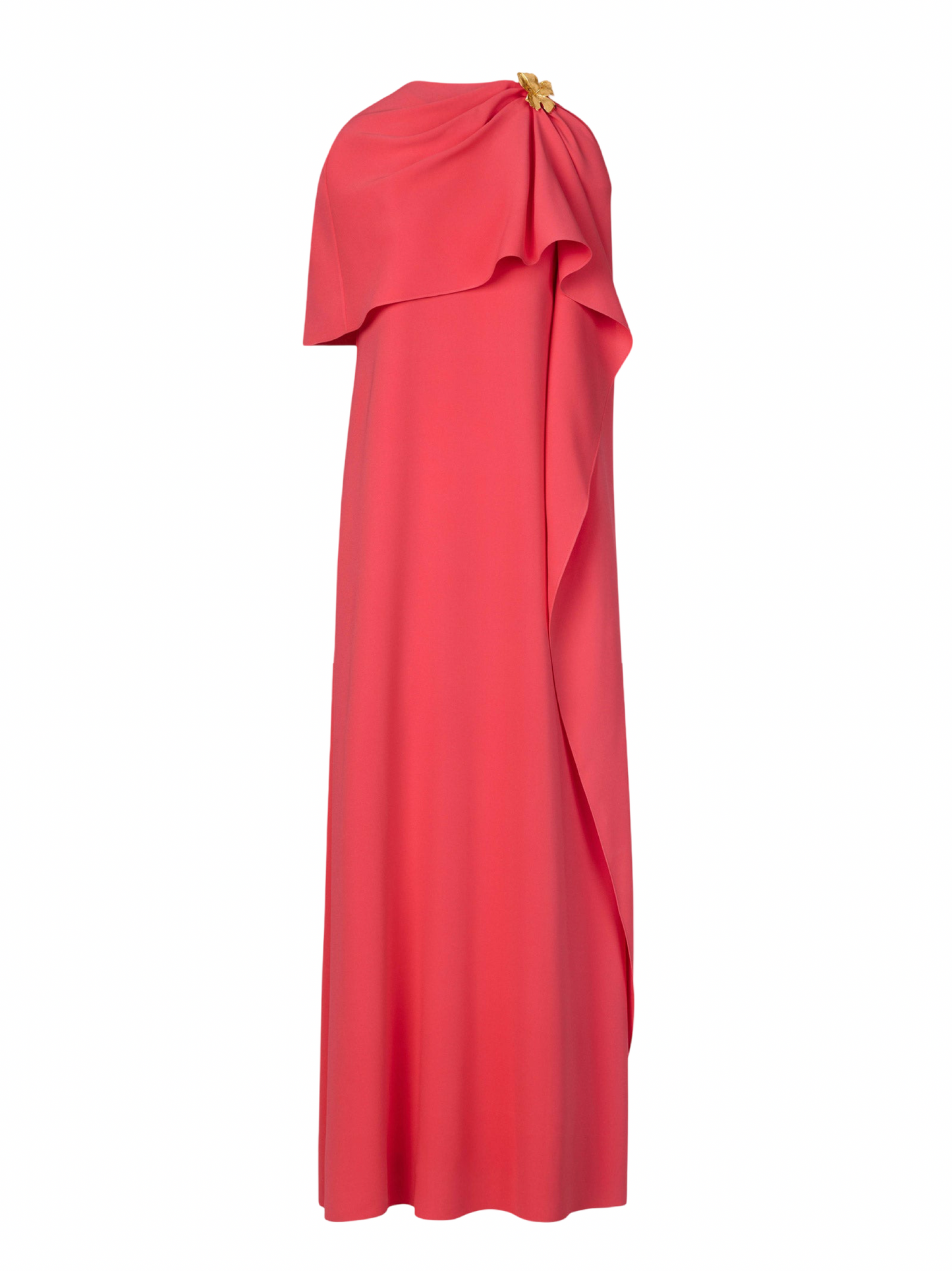 Draped Shldr Brooch Detail Georgette Caftan
