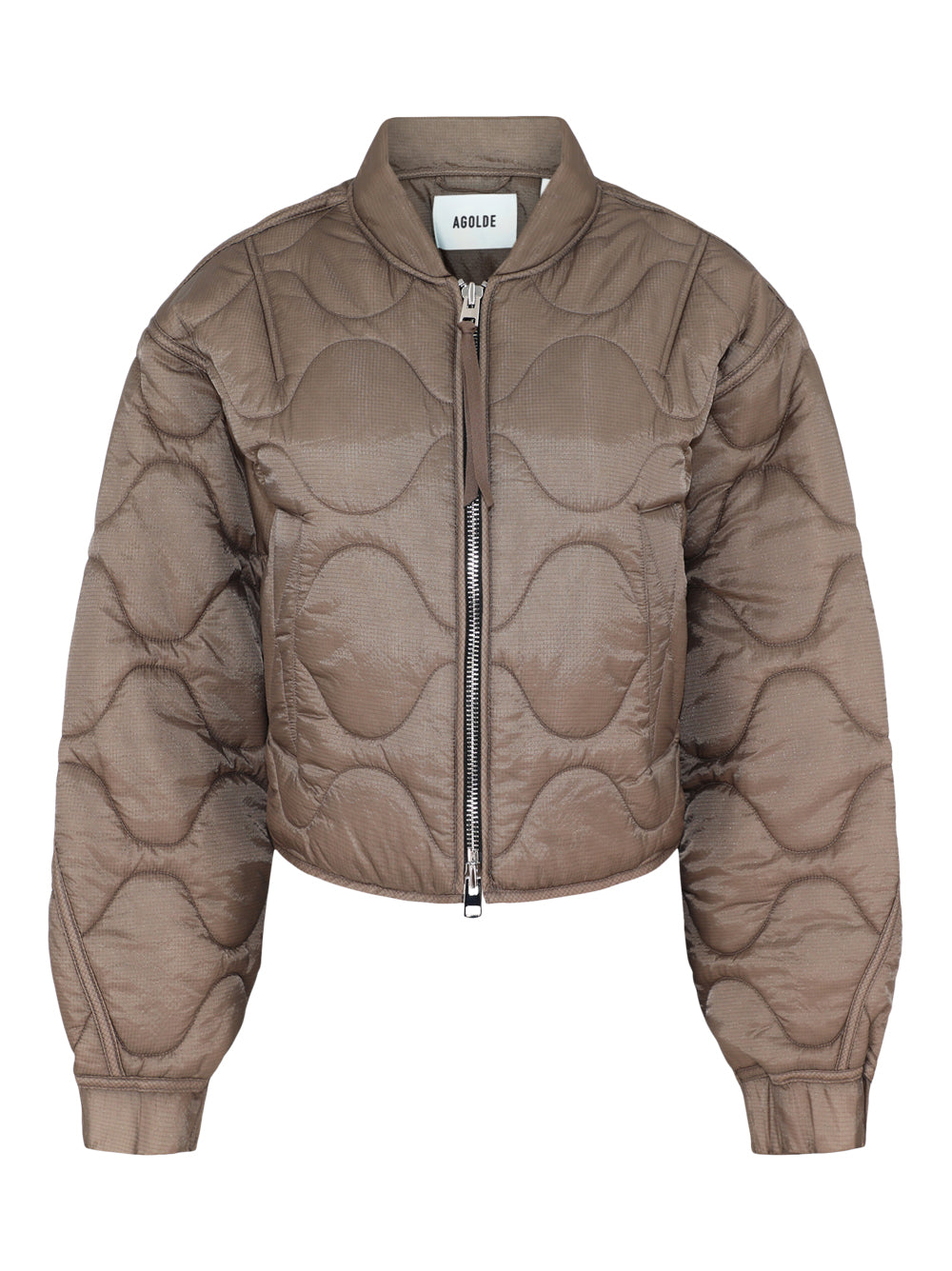 Agolde Iona Quilted Jacket in Cocoa