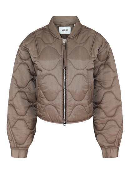 Agolde Iona Quilted Jacket in Cocoa