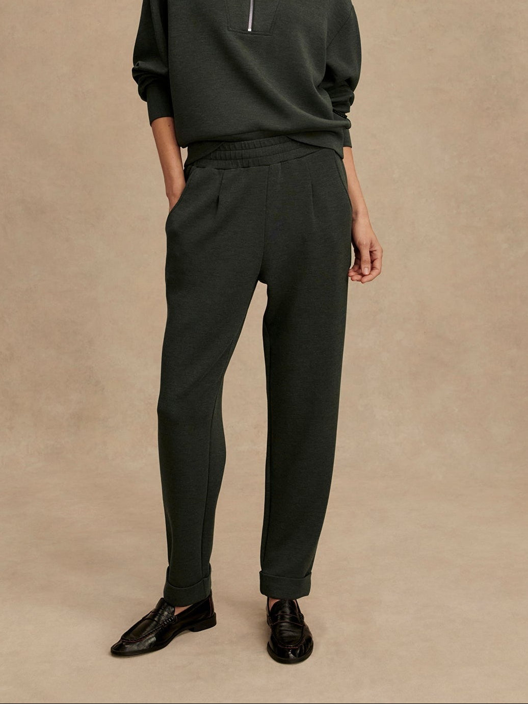Varley Rolled Cuff Pant 25 in Olive Marl