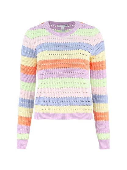 Autumn Cashmere Rainbow Pointelle Stripe Sweater