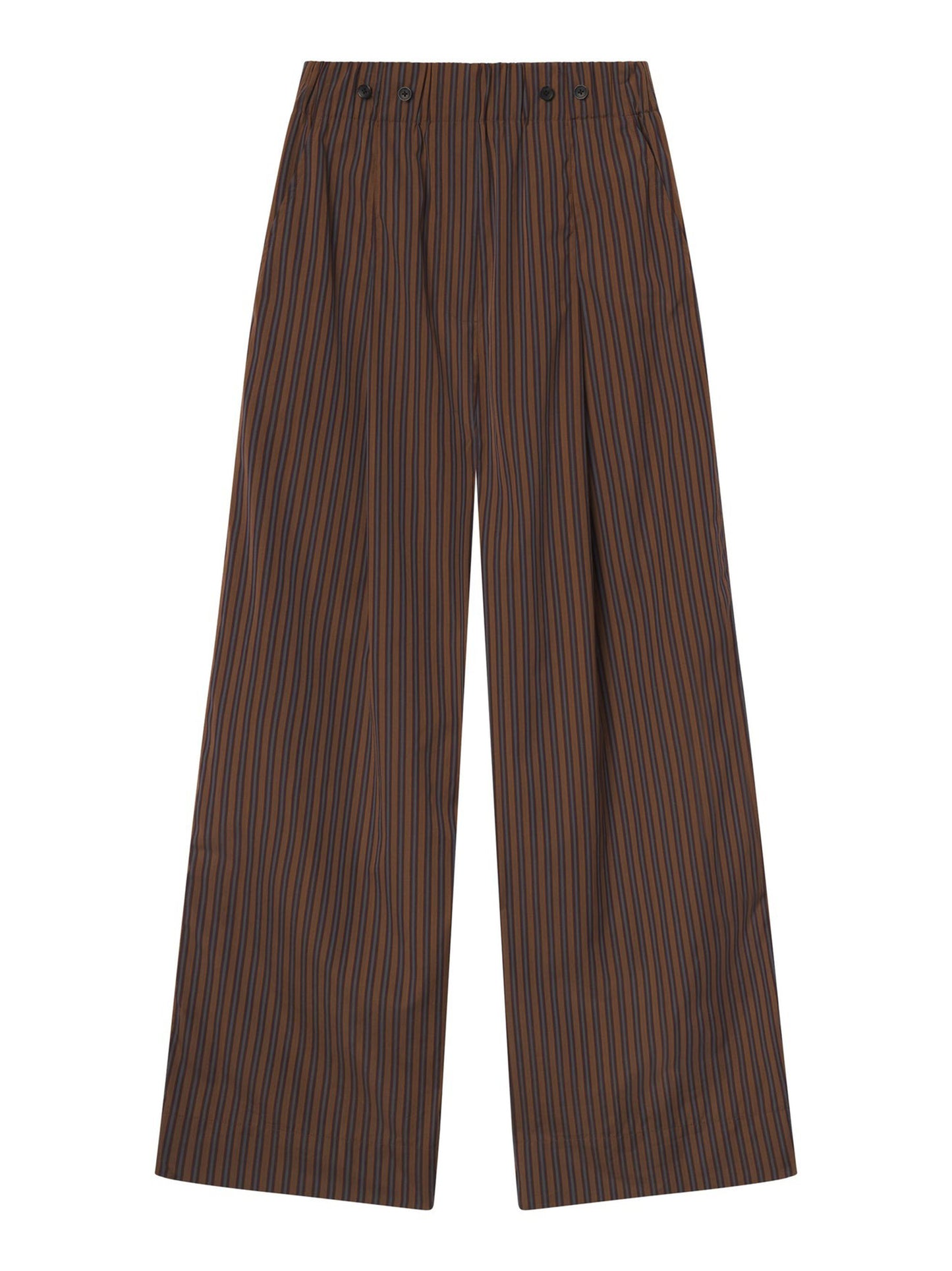 ALC Emmett Striped Cotton Pant in Brown Multi