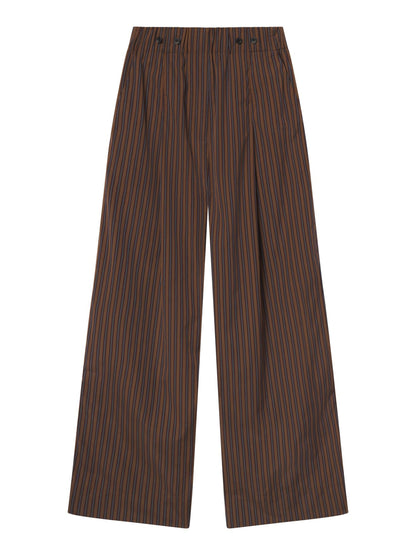 ALC Emmett Striped Cotton Pant in Brown Multi