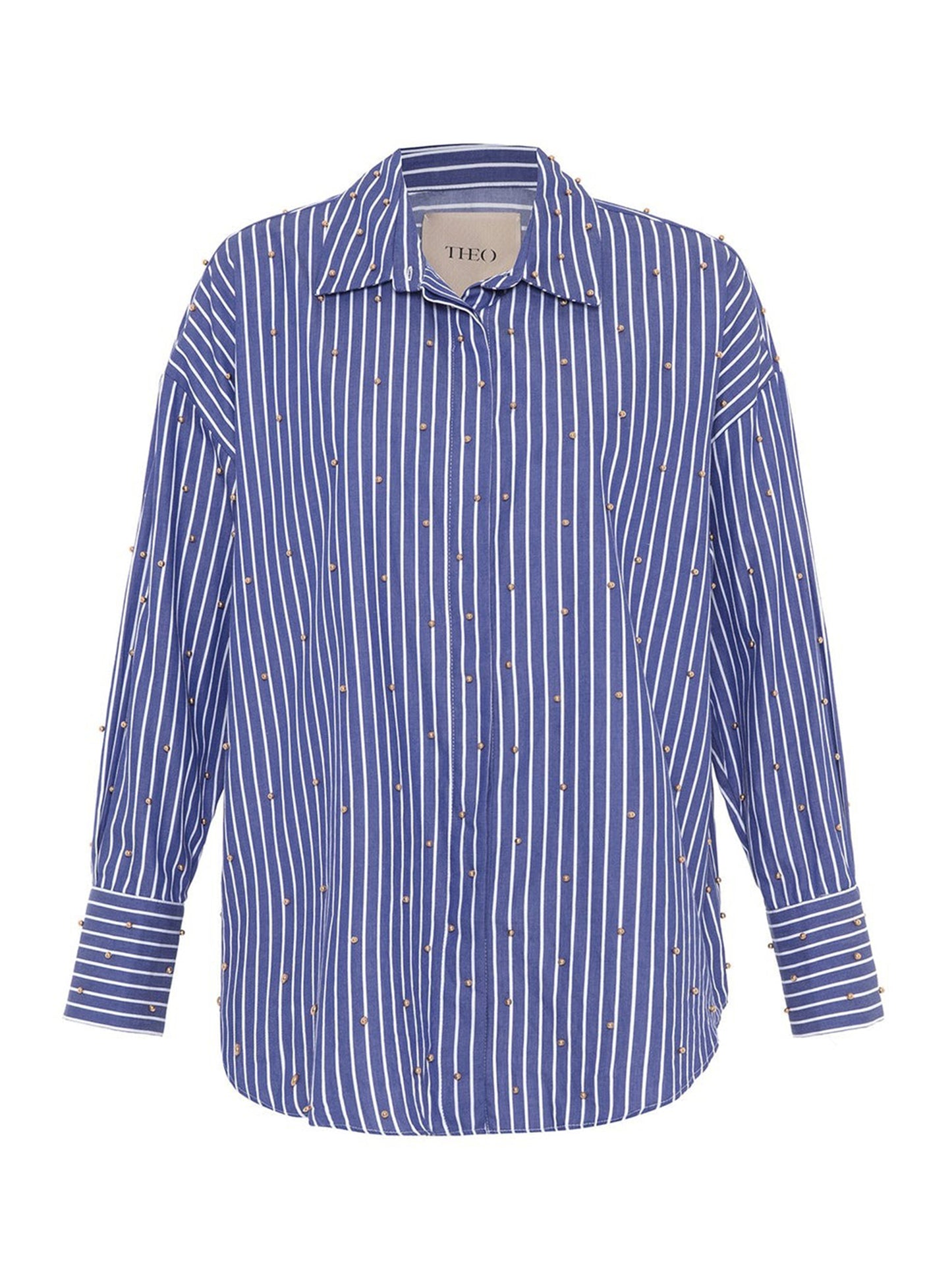 THEO The Label Echo Pearly Shirt in Midnight /Gold