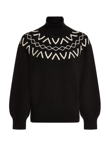 Varley Marcie Fairisle Yoke Knit in Black