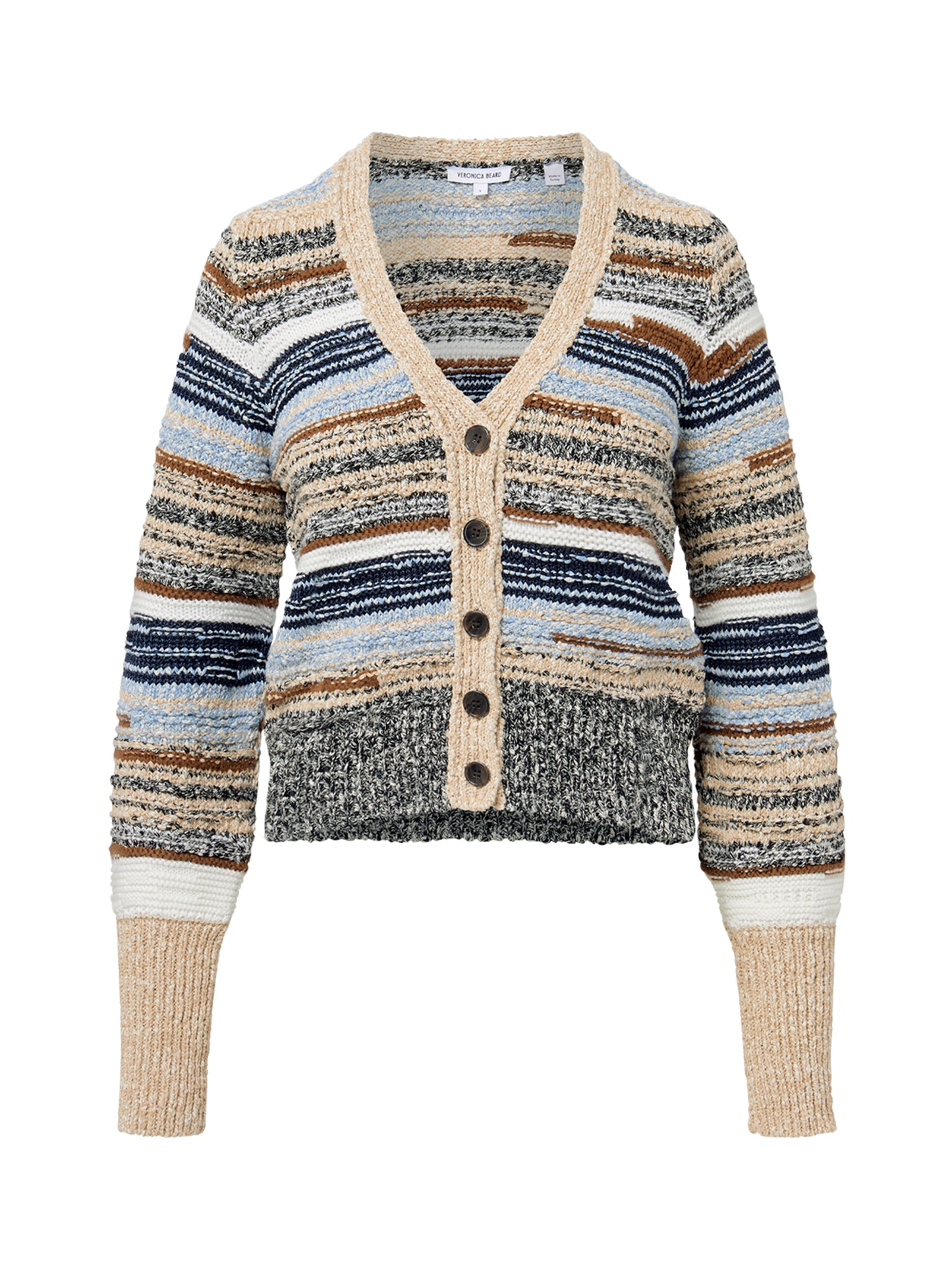 Veronica Beard Cecily Wool-Blend Cardigan in Whisky Multi