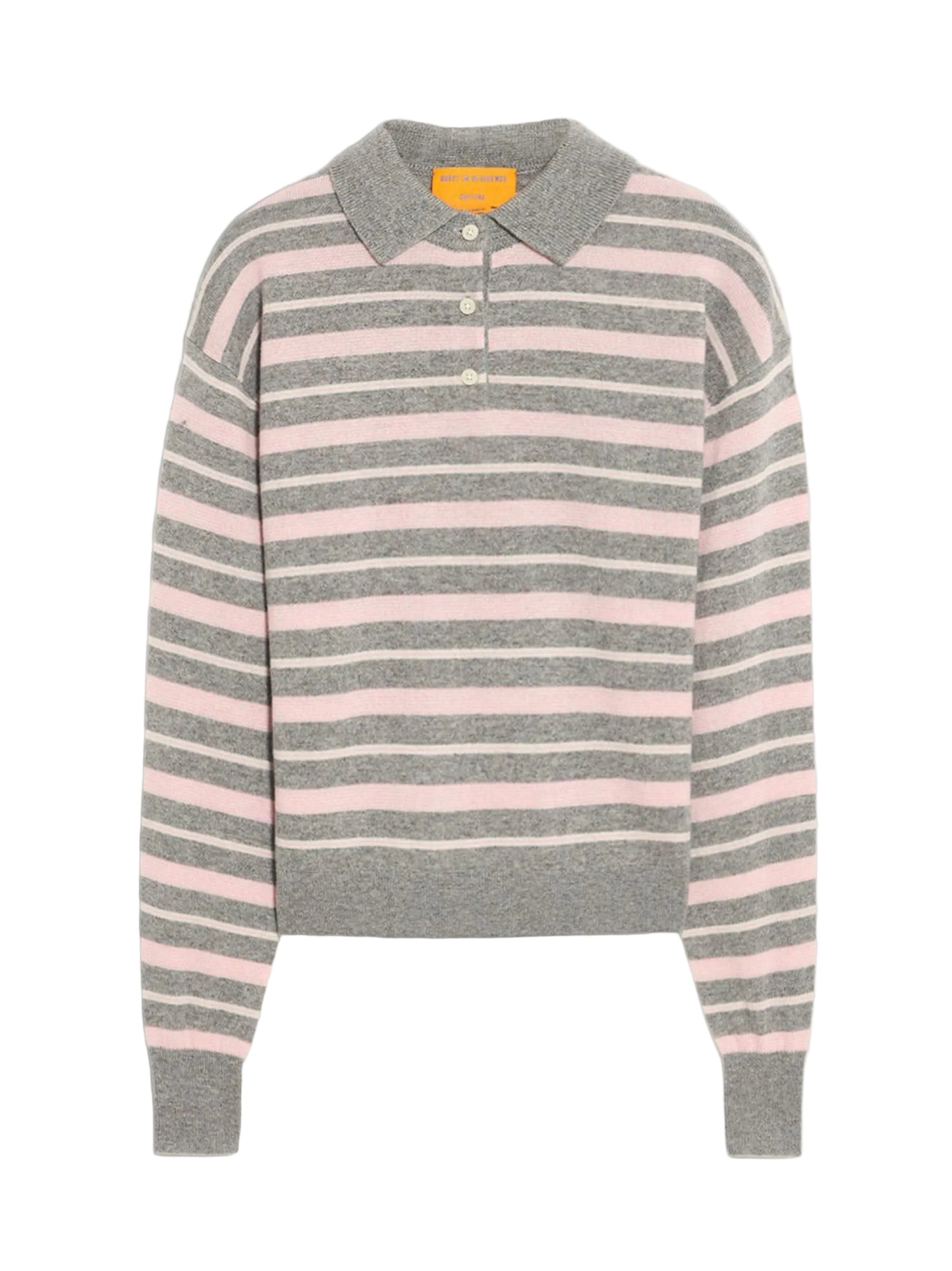 Guest in Residence Collegiate Stripe Polo in Heather Grey Combo