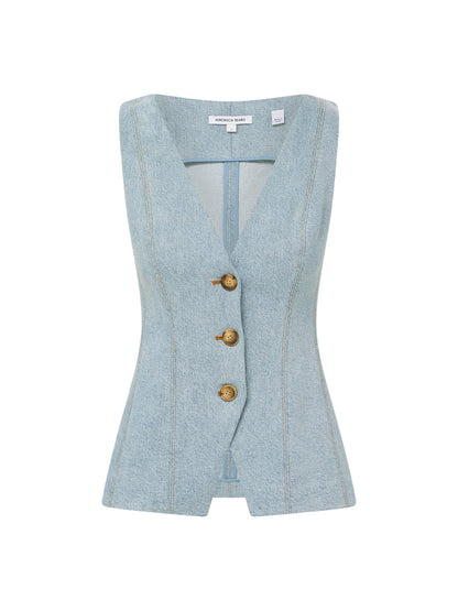 Veronica Beard Avalina Vest in Blue Mirage