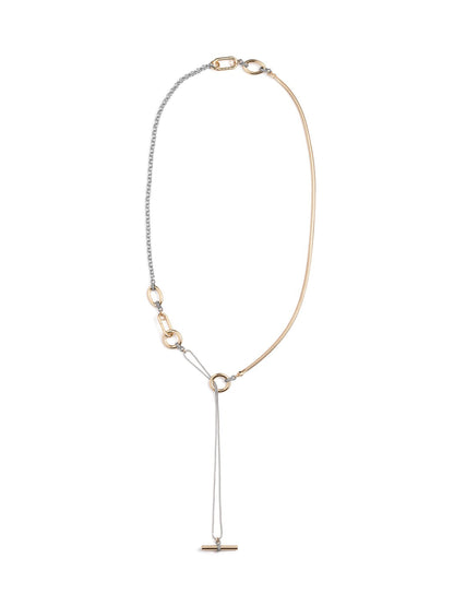 Demarson Benson Convertible Necklace in Gold/Gunmetal/Crystal