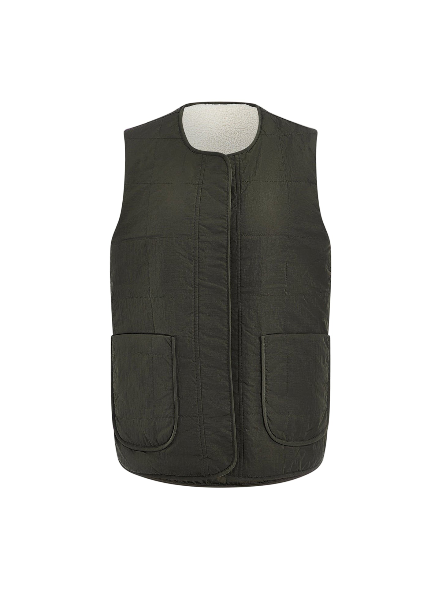 Varley Audrea Reversible Gilet in Sandshell/Forest Night