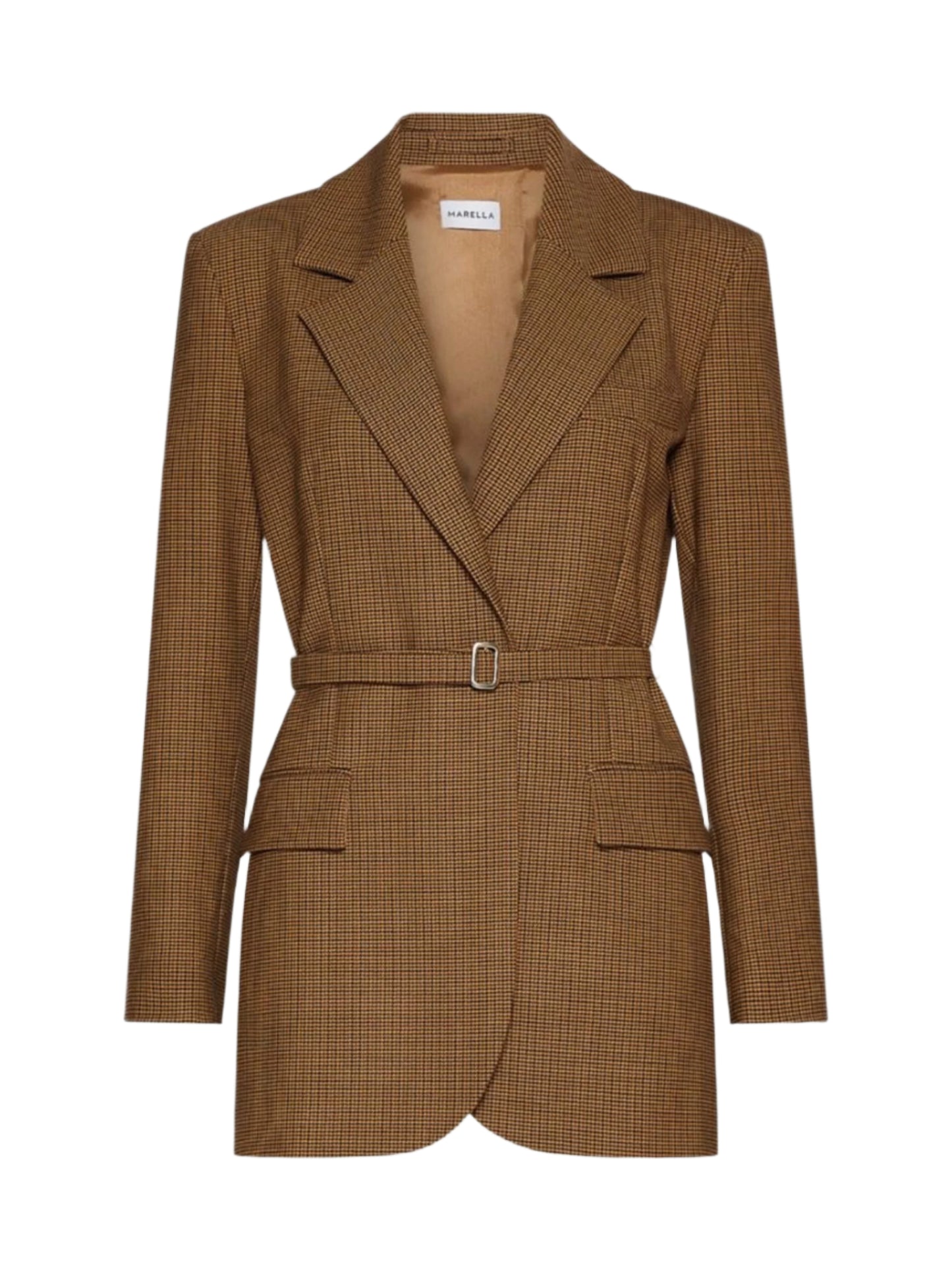 Marella Stretch Blazer in Camel Pied