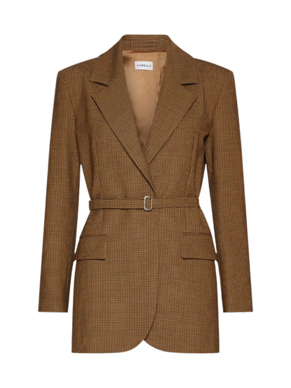 Marella Stretch Blazer in Camel Pied