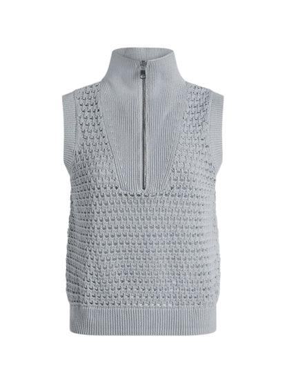 Varley Bains Half Zip Tank in Plein Blue