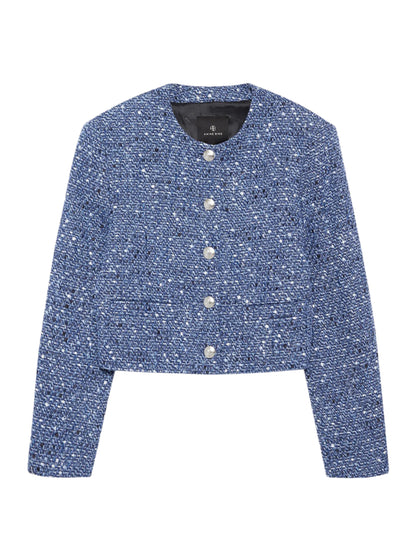 Anine Bing Amber Jacket in Blue Tweed