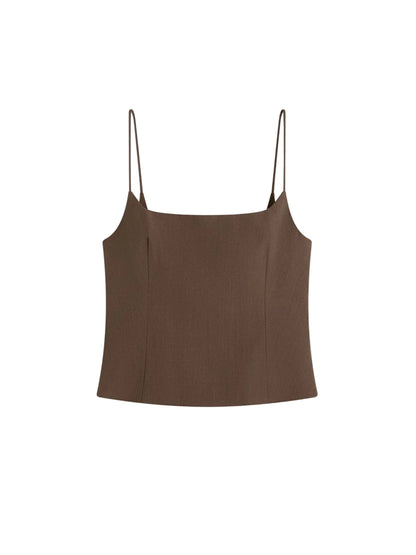 St. Agni Silk Canvas Cami in Mud
