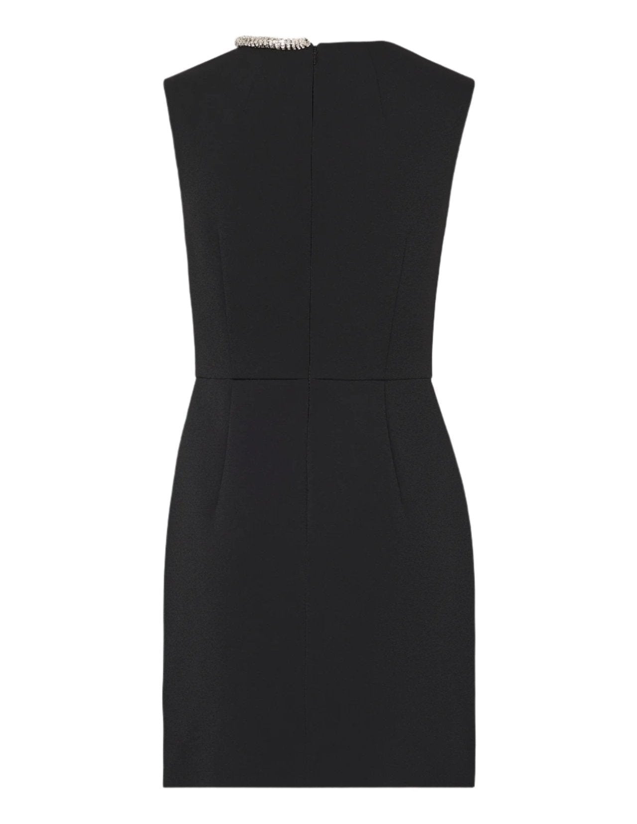 Milly Nyra Crepe Crystal Embellished Dress in Black