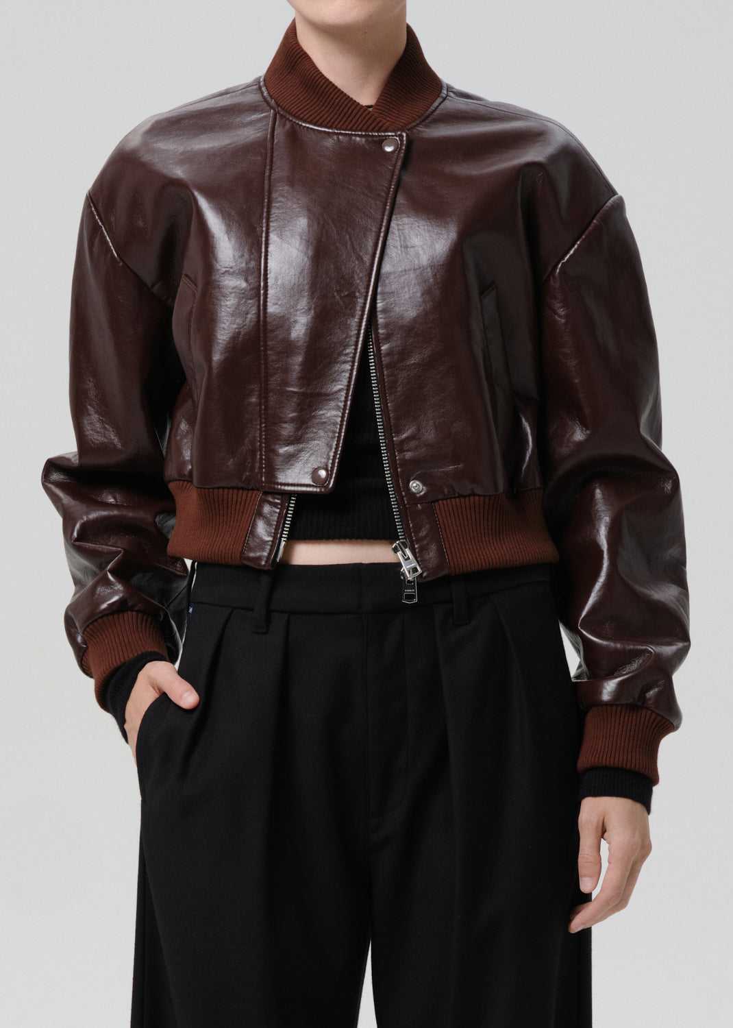 Citizens of Humanity Camille Moto Jacket in Burgundy