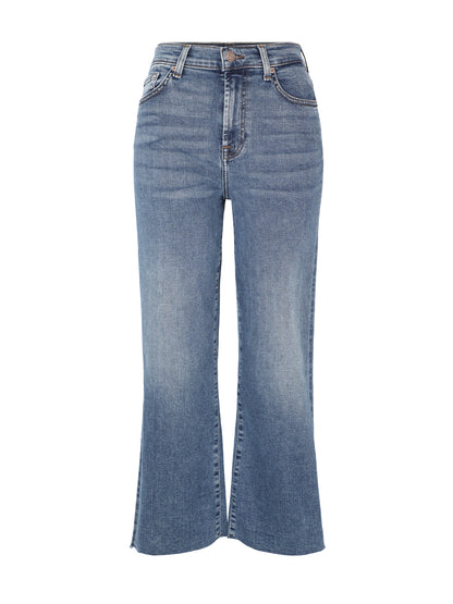 7 For All Mankind Cropped Alexa Jeans With Raw Cut Hem