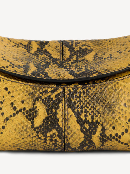 Balmain 64-83 Small Bag in Python-Effect Leather Yellow