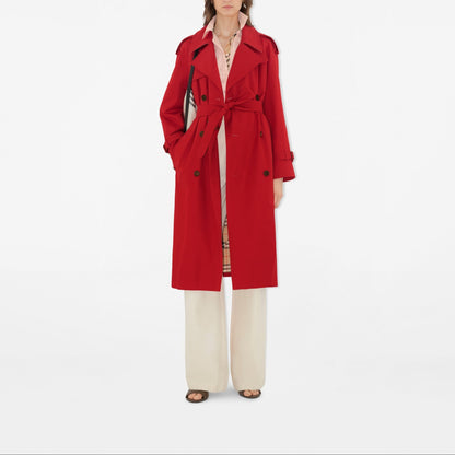 Burberry Long Castleford Trench Coat in Currant