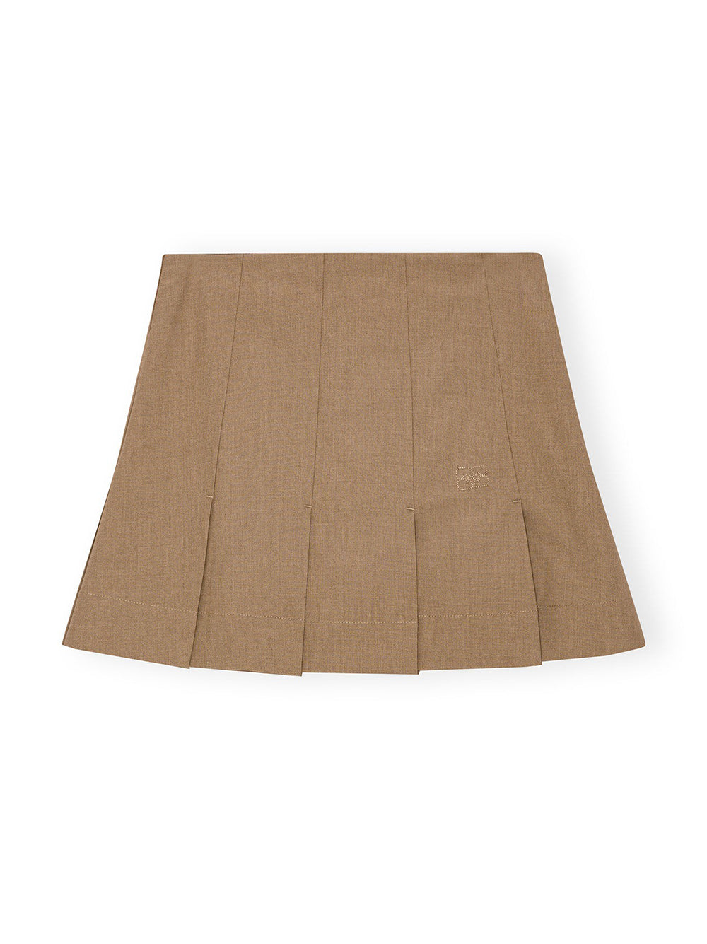 Ganni Drapey Melange Mini Skirt in Tiger's Eye