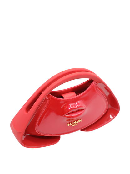 Balmain Jolie Madame Small-Lips Faux Leather in Rouge