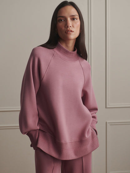 Varley Loxley Raglan Boyfriend Sweat in Wistful Mauve