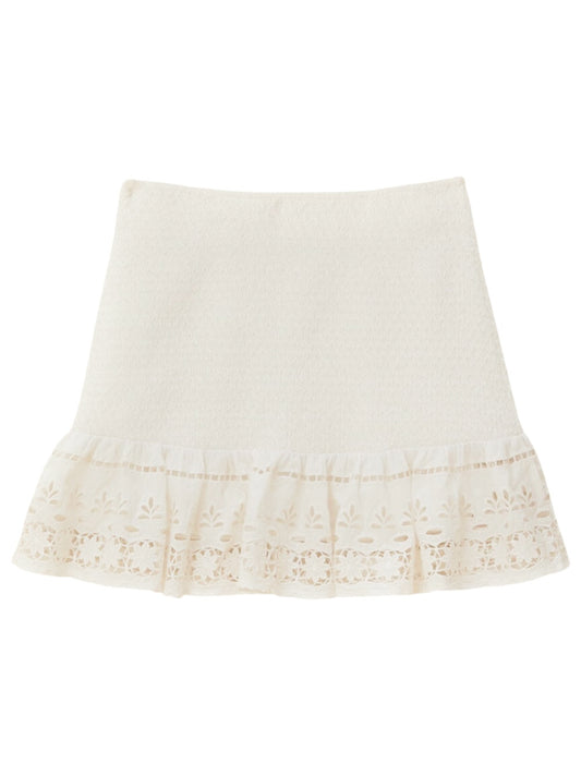 Farm Rio Richillieu Mini Skirt in Off-White