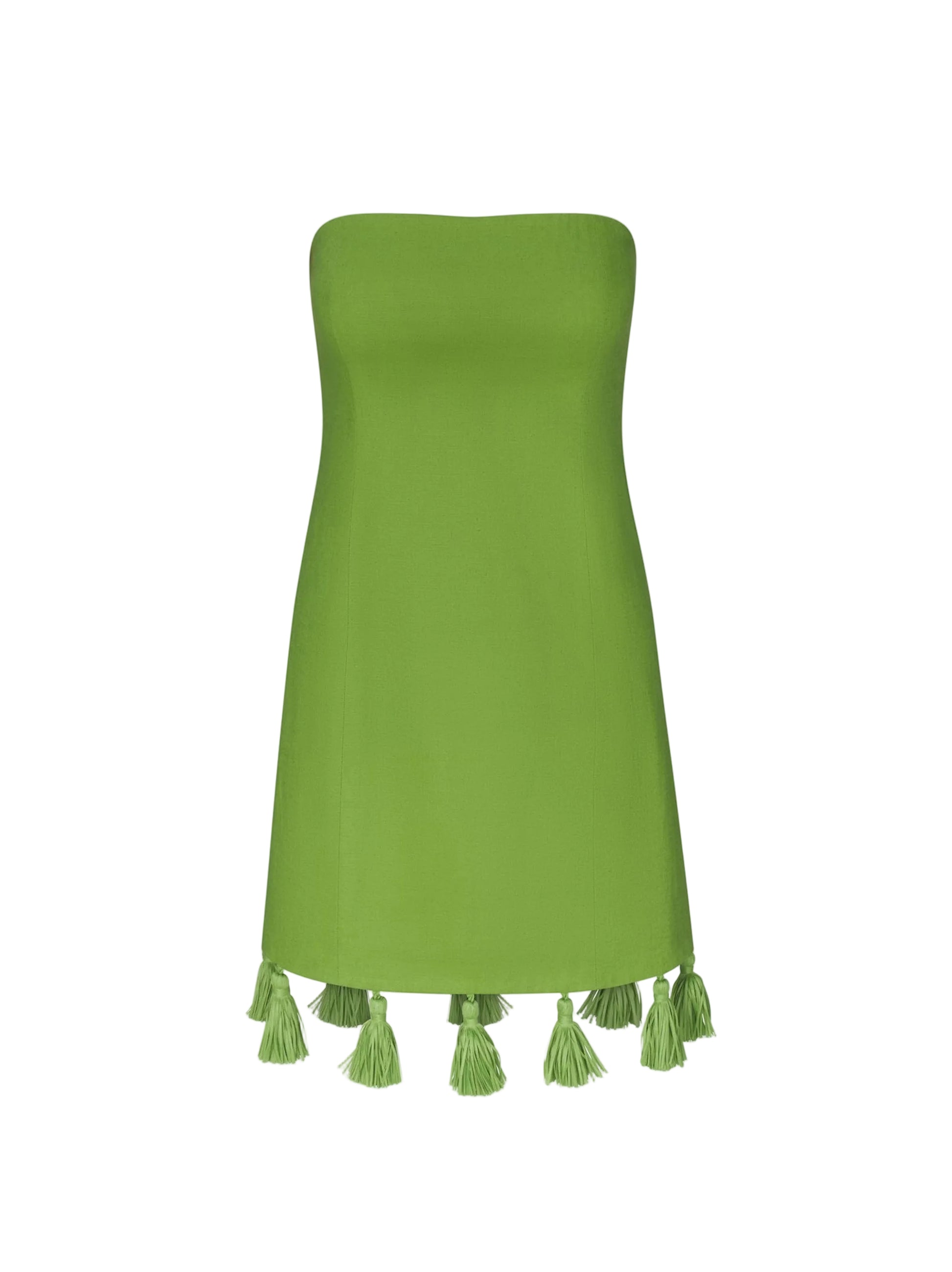 knee length dresses for ladies Simon Miller Freya Linen Tassel Mini Dress in Matcha – Leigh's of Breton  Village