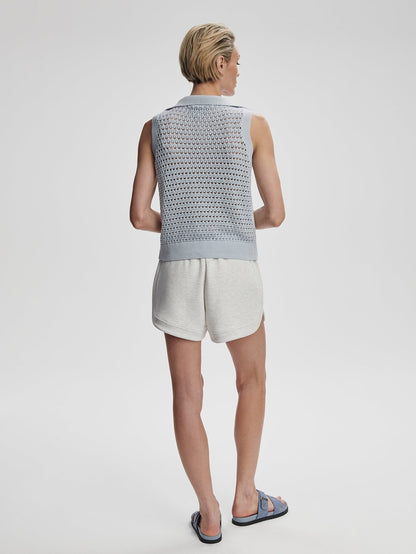 Varley Bains Half Zip Tank in Plein Blue