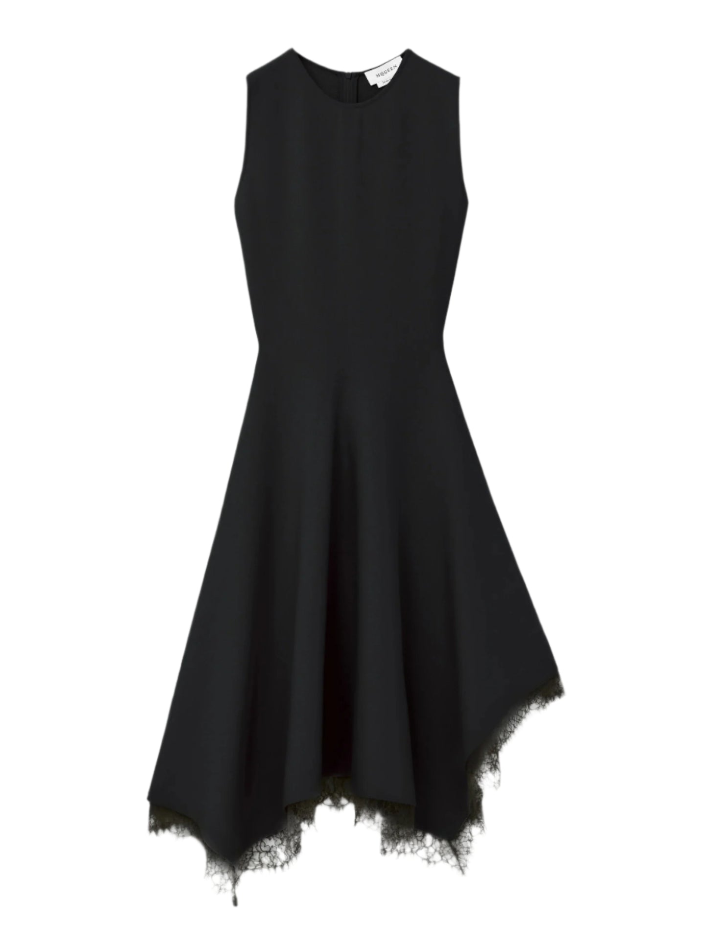 Alexander McQueen Lace Asymmetric Dress in Black