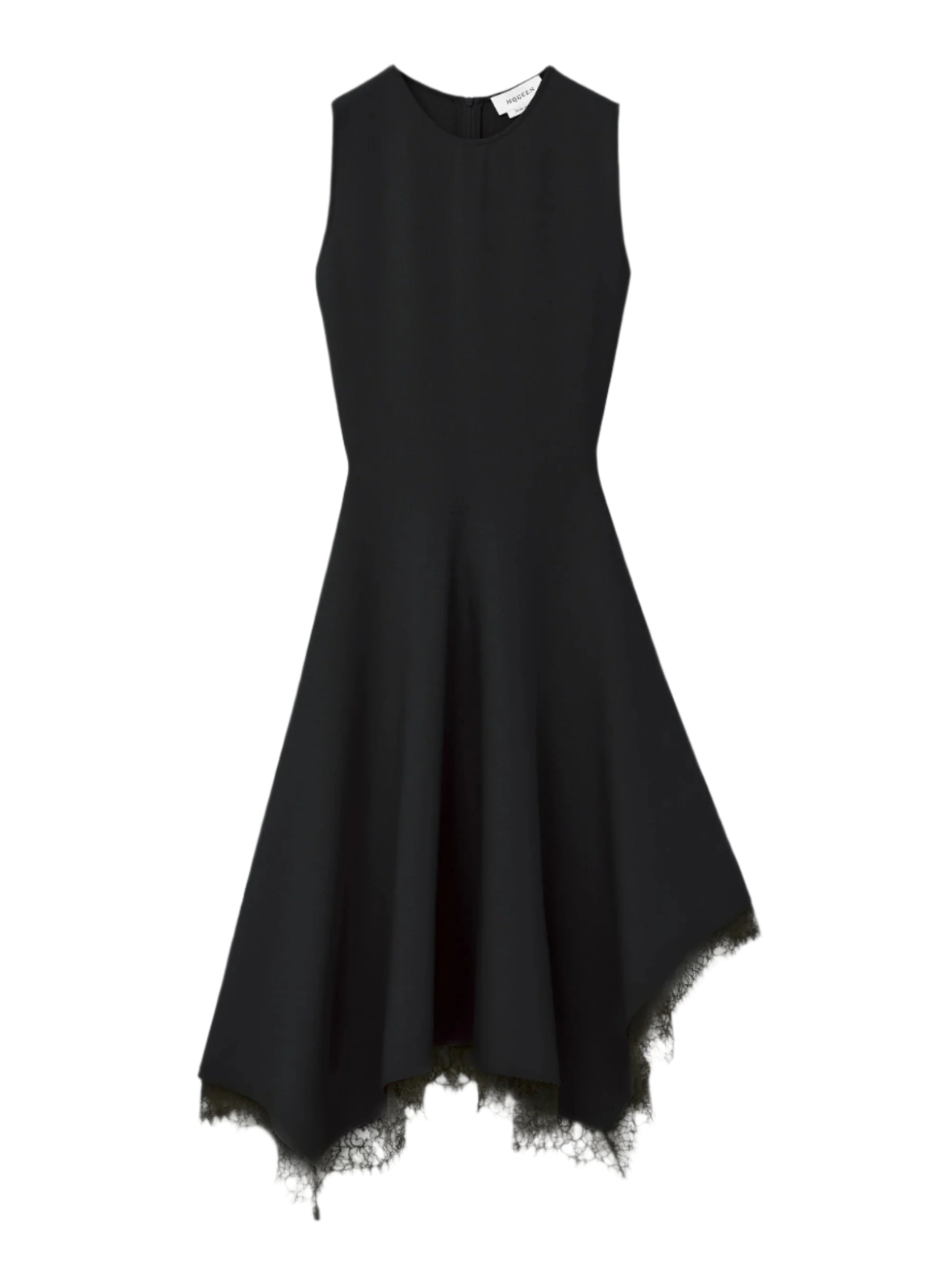 Alexander McQueen Lace Asymmetric Dress in Black  Leigh's of Breton Village