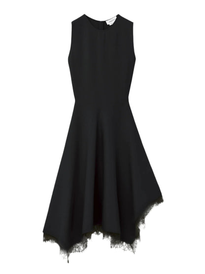 Alexander McQueen Lace Asymmetric Dress in Black