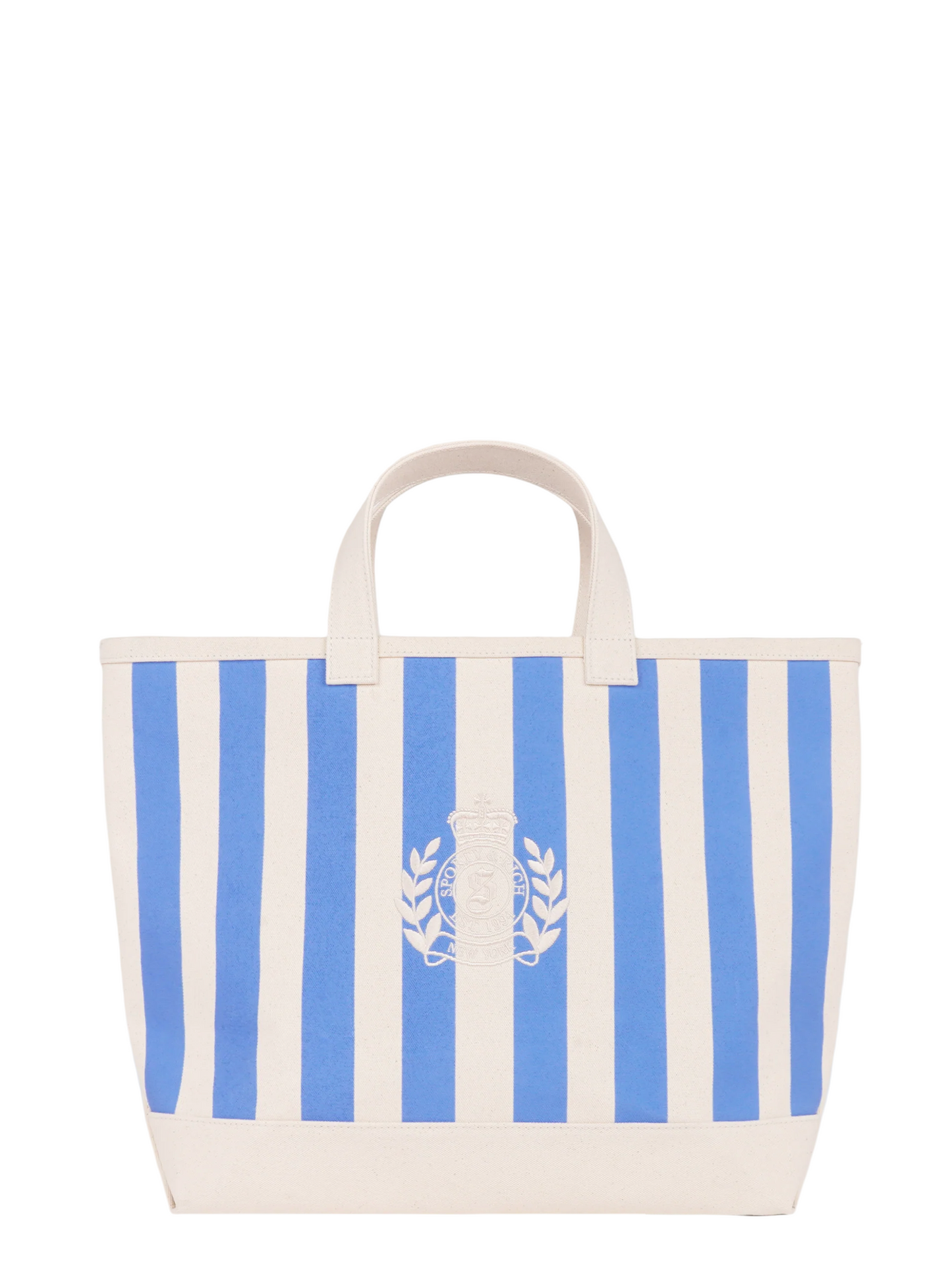 Sporty & Rich NY Crest Beach Tote in Natural/Softee White