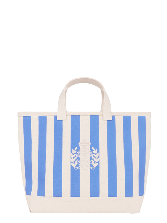 Sporty & Rich NY Crest Beach Tote in Natural/Softee White
