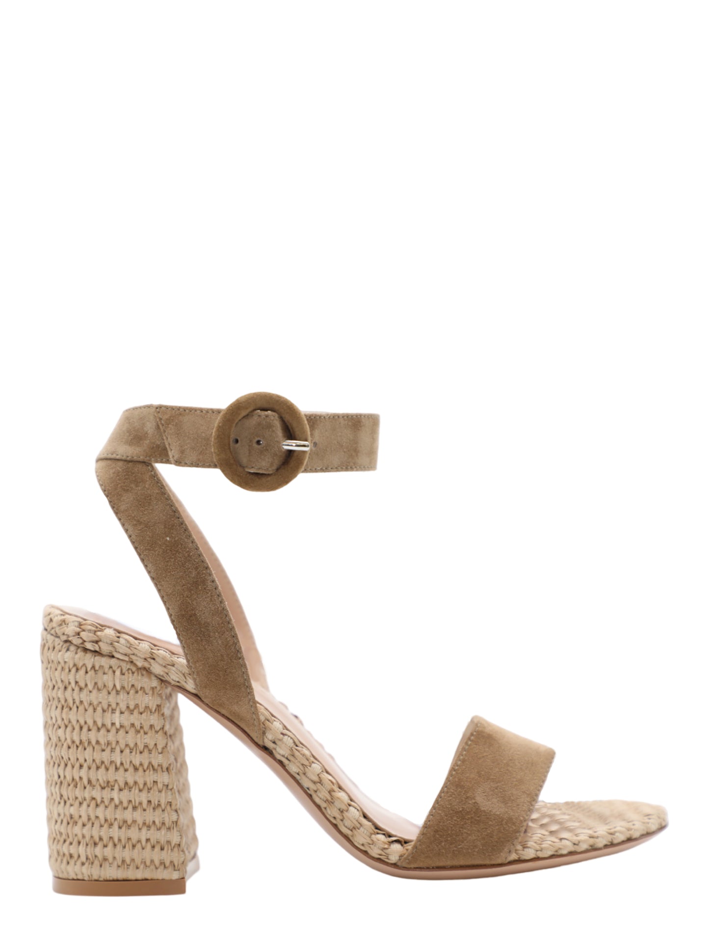 Gianvito Rossi Block Heel in Camel/Natural