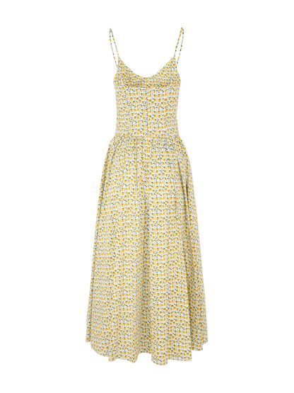 Staud Dena Dress in On the Vine Golden