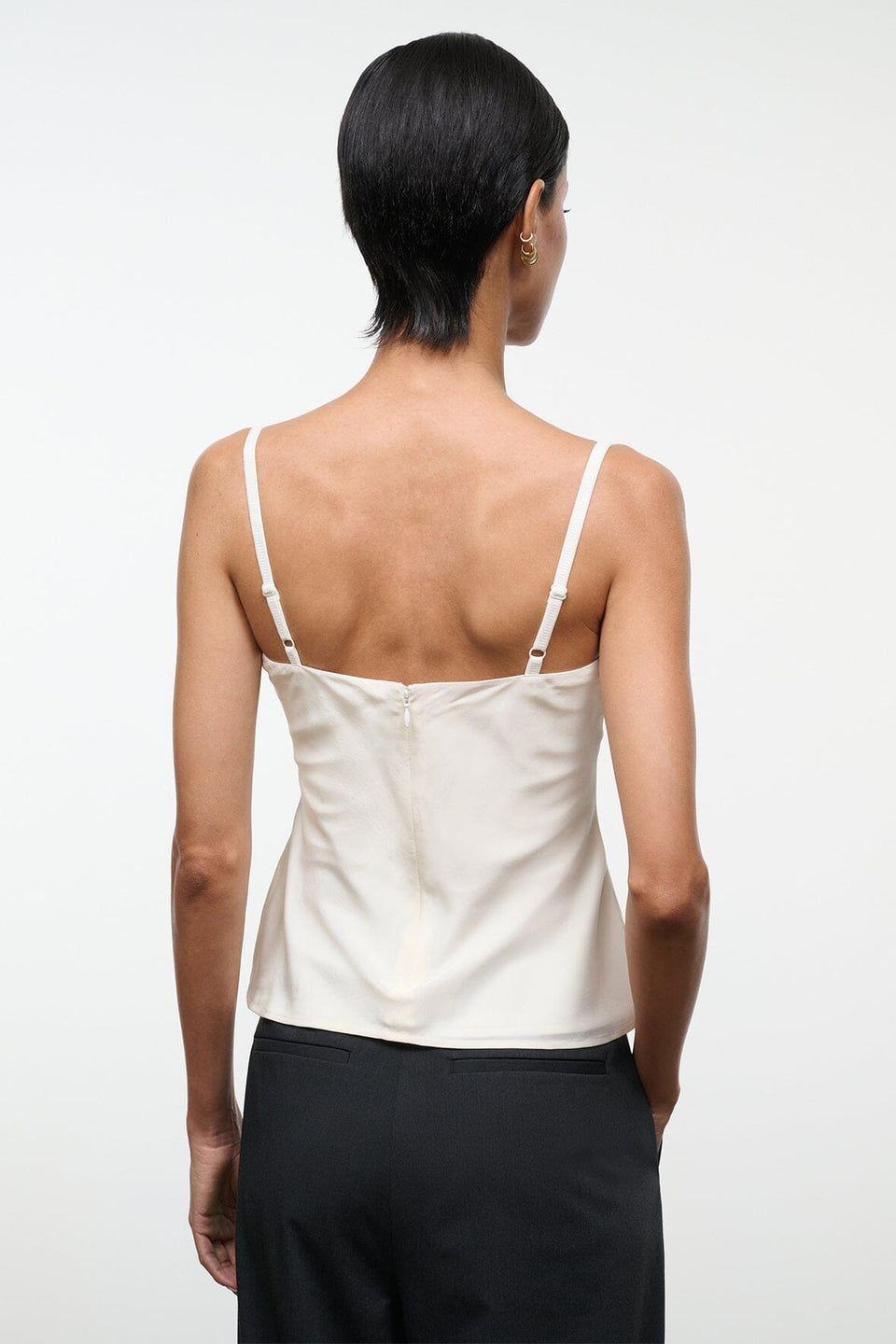 Staud Evangeline Silk Top in Ivory