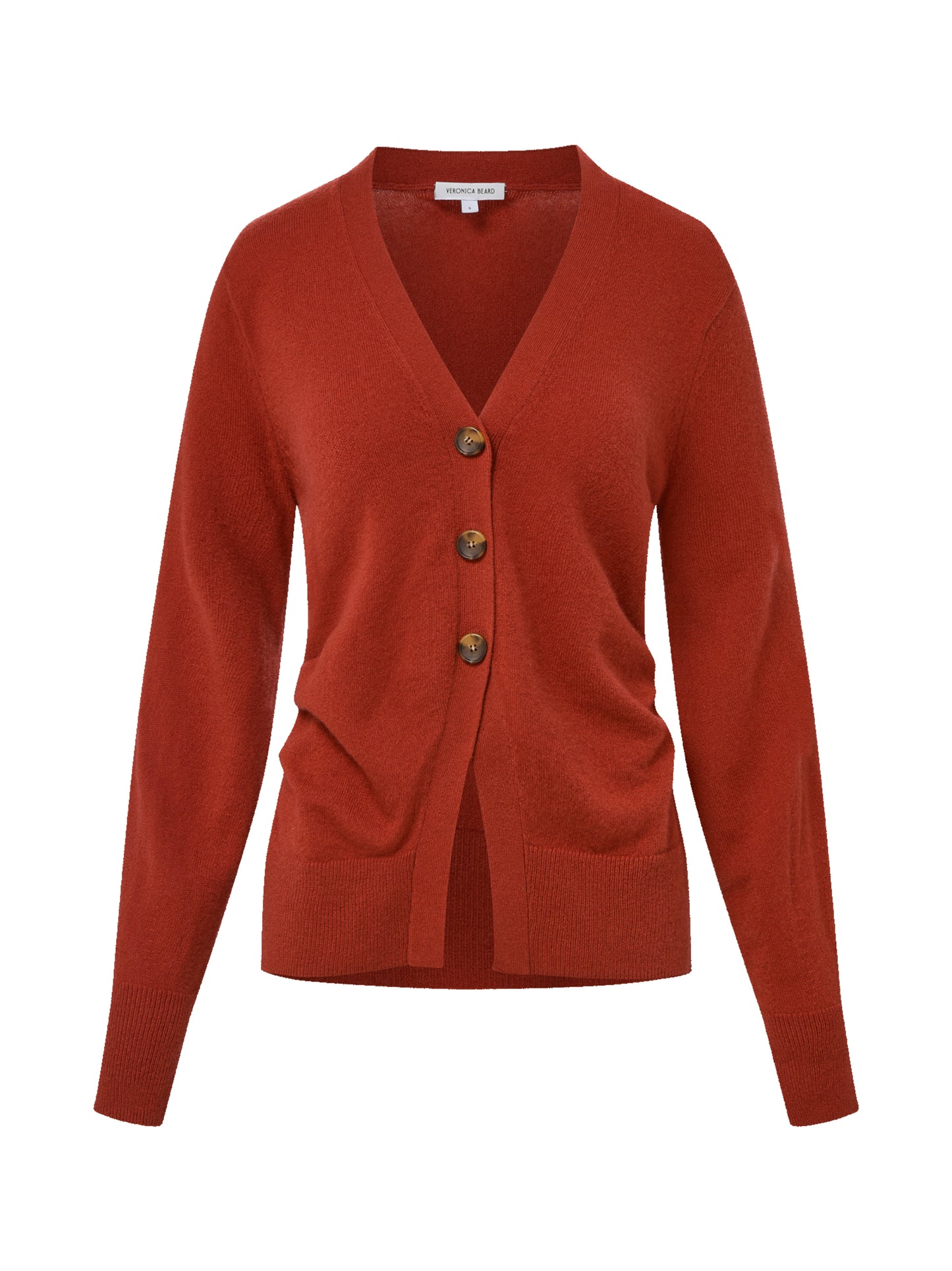 Veronica Beard Lamotte Cashmere Cardigan in Carnelian Red