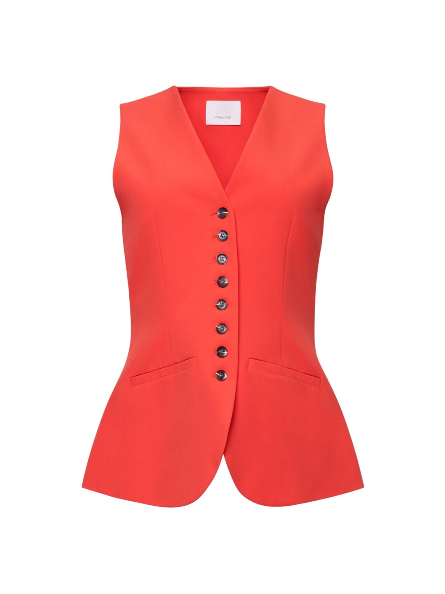 Cinq à Sept Kallen Vest in Red Tangerine