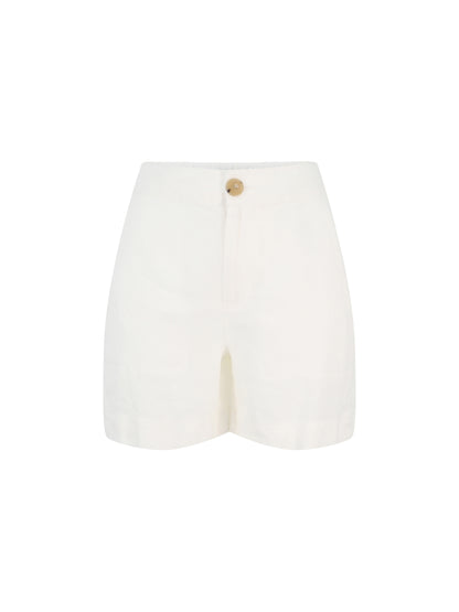 Vince Mid Rise Hemp Short in Off White