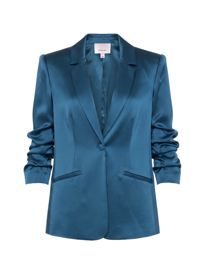 Cinq à Sept Satin Kylie Jacket in Stormwater