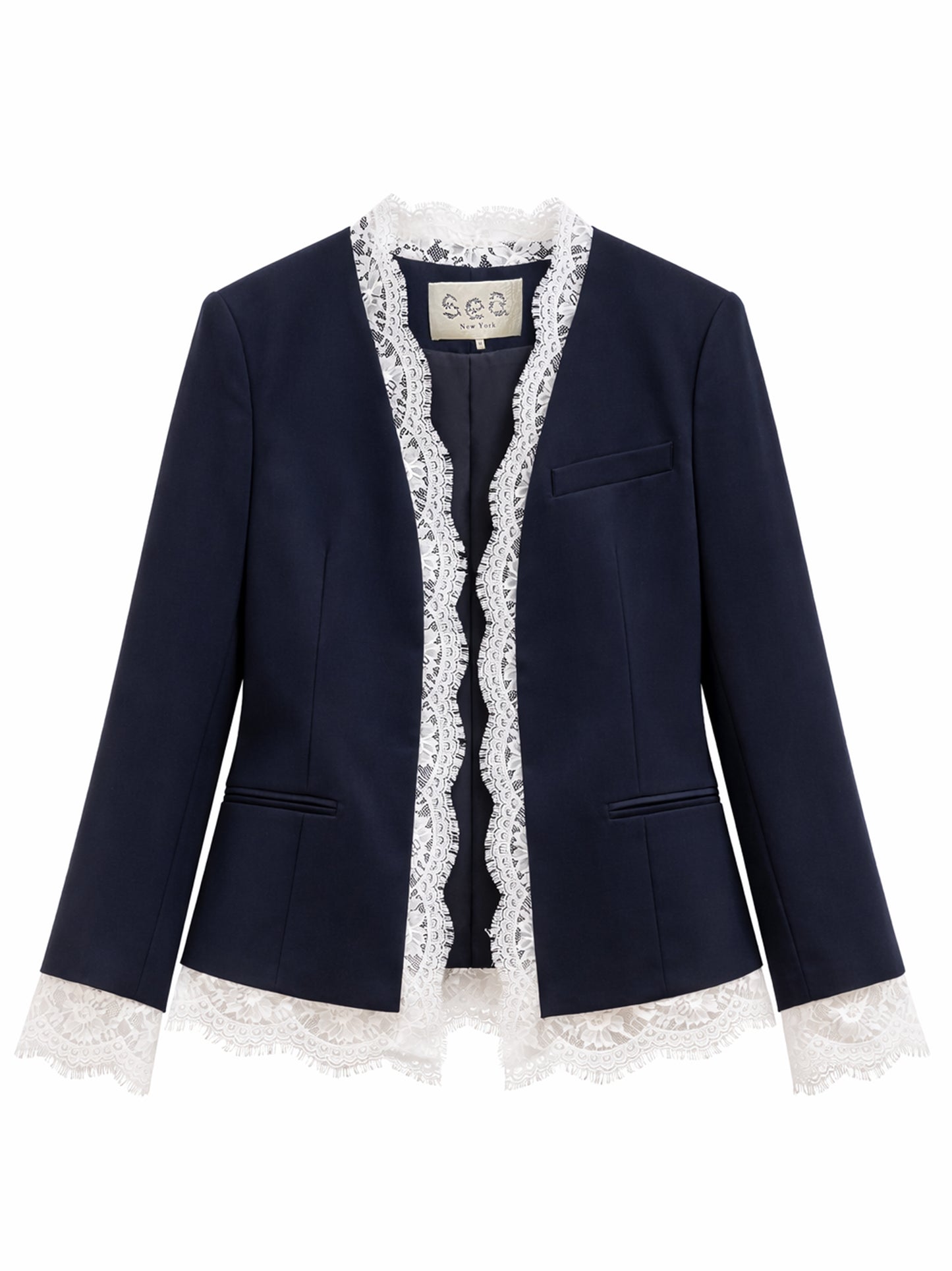 Sea Fiora Tropical Wool Jacket in Navy