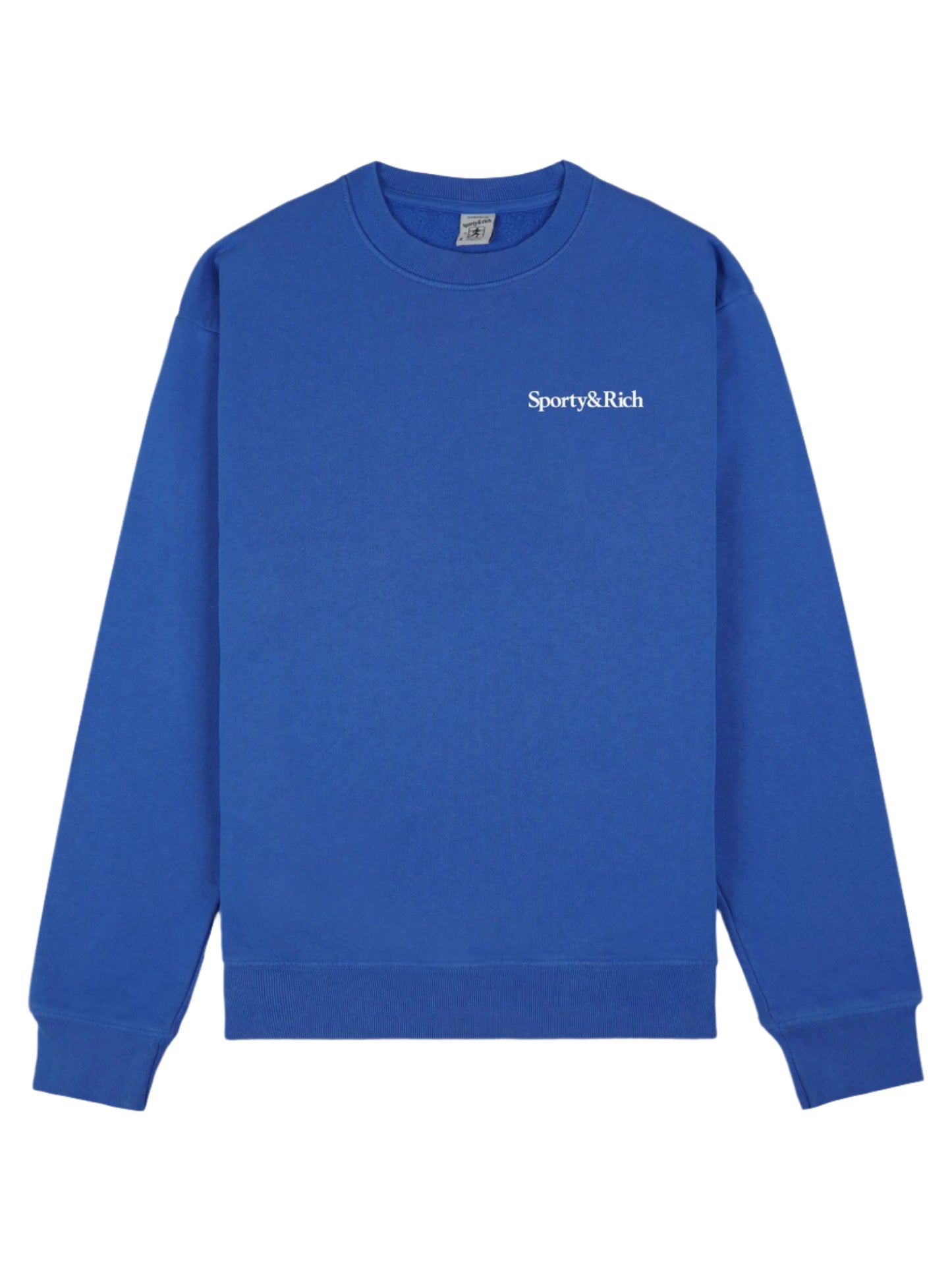 Sporty & Rich Health is Wealth Crewneck in Paris Blue