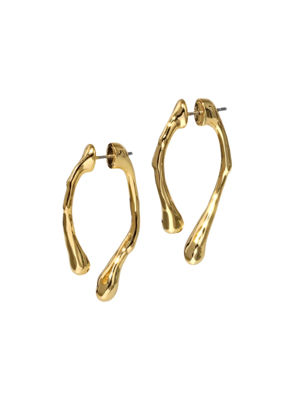 Alexis Bittar Drippy Gold Front/Back Earrings in Gold