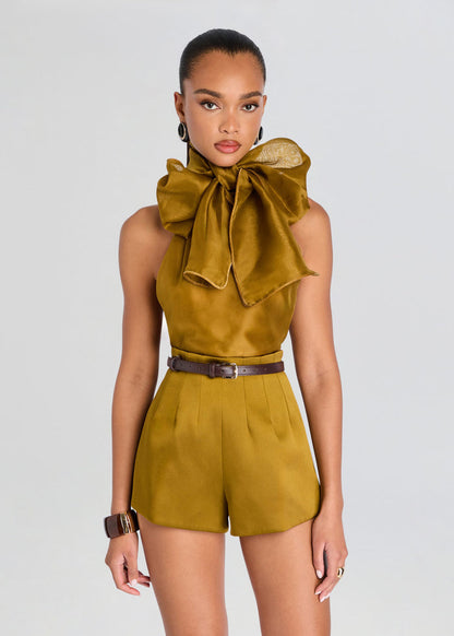 Retrofête Indira Silk Top in Ochre
