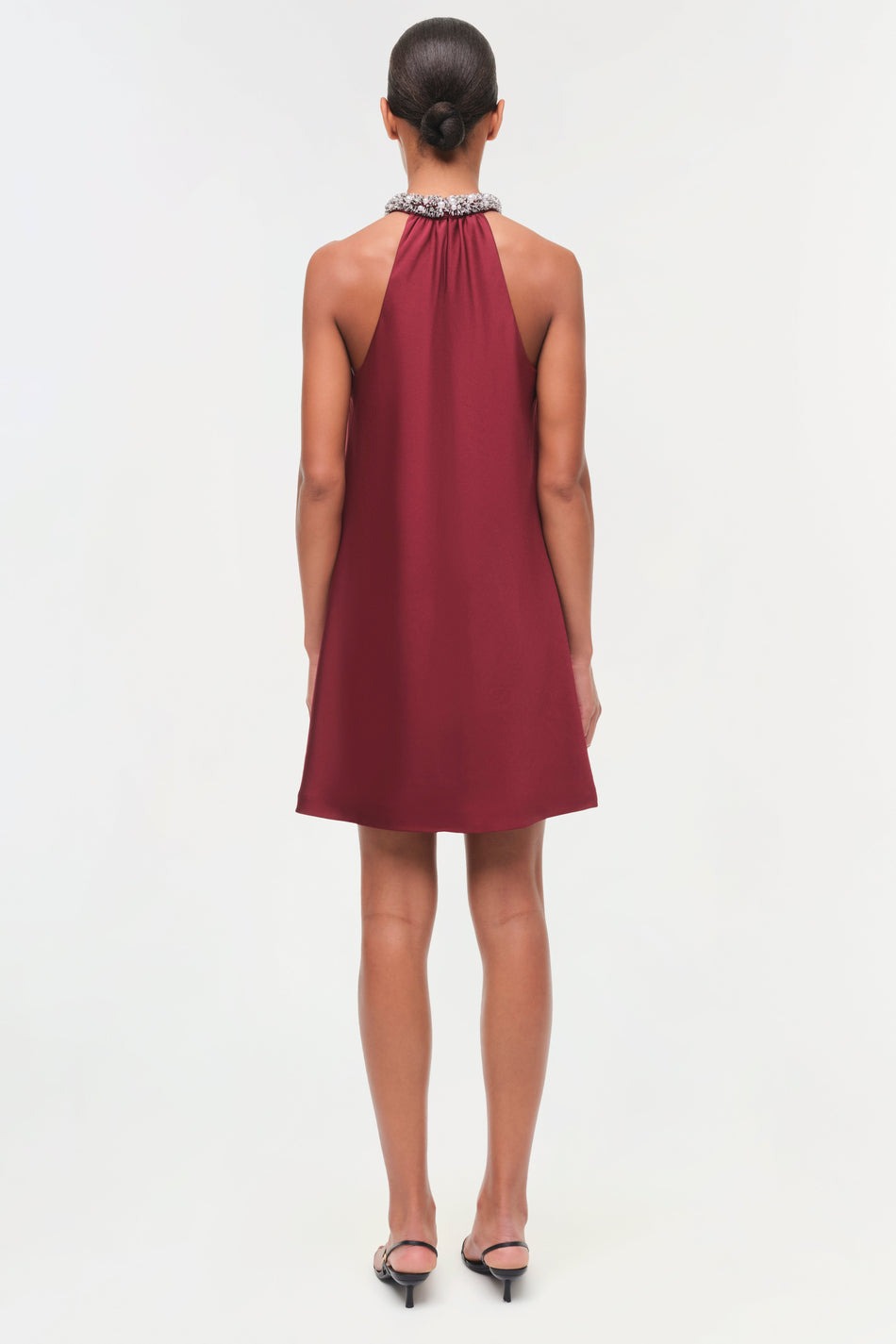 Simkhai Hadleigh Satin Mini Dress in Oxblood
