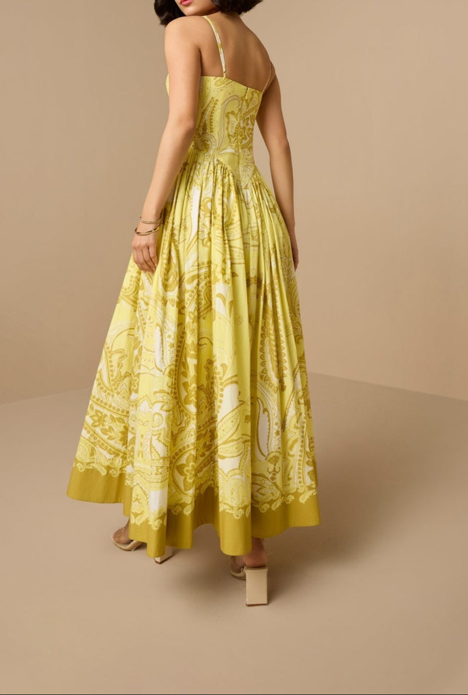 Hemant and Nandita Fiza Strappy Dress in Light Yellow
